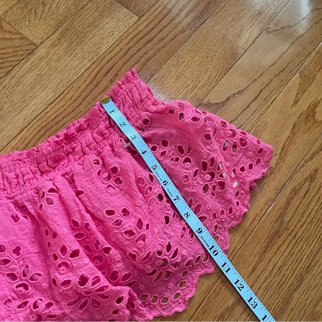 Free People One Perla Eyelet Lace Off Shoulder Pink/Rose Crop Top Size S $88 - Image 8