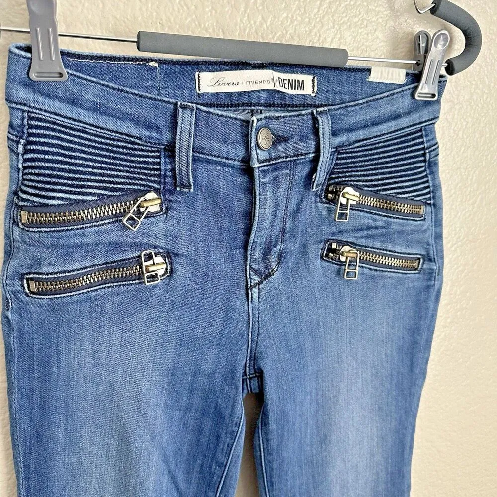 Lovers And Friends Denim Revolve Womens Size 26 Cole Moto Jean In Sutherland - Image 7