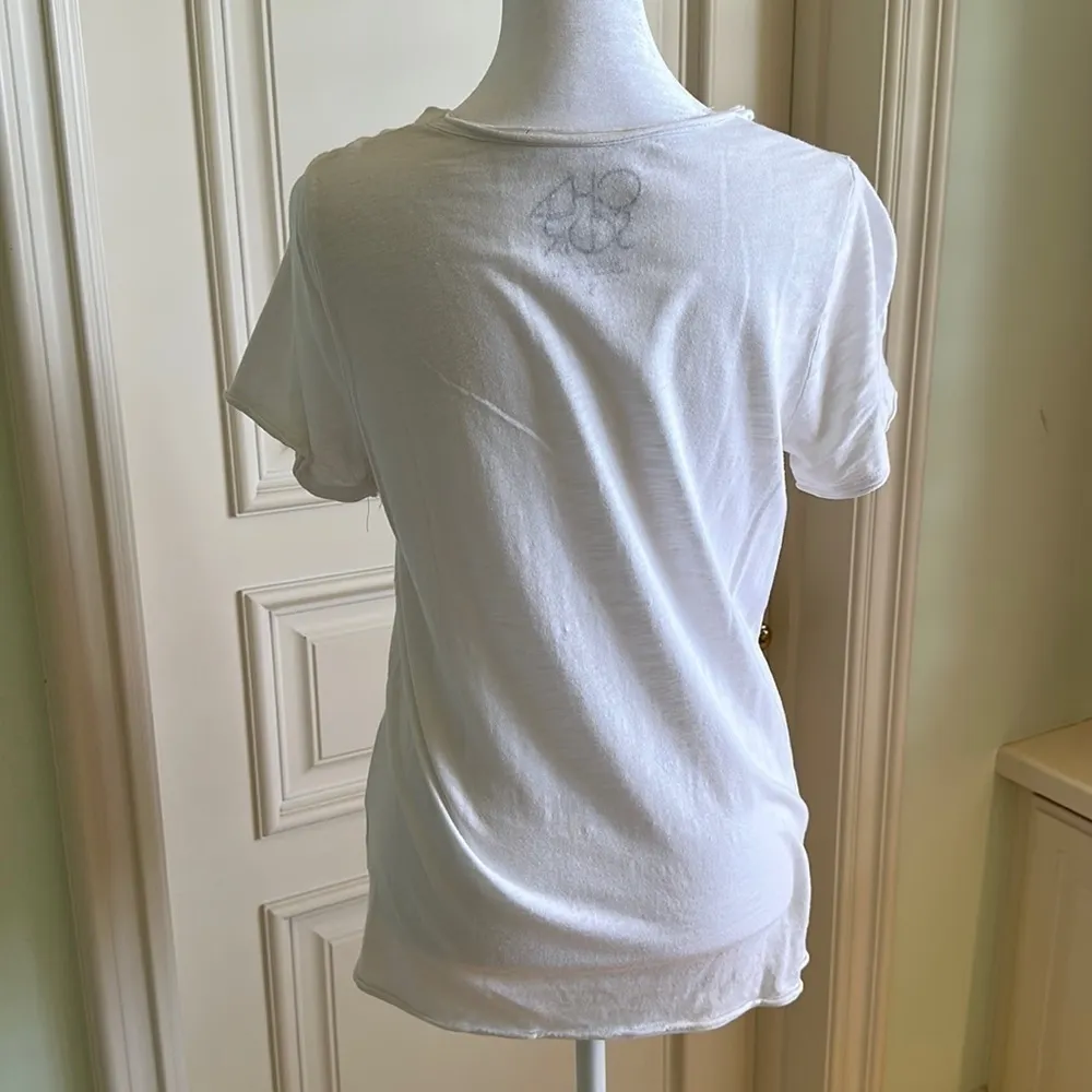 Chaser Thank You Wine Just in Time White Short Sleeve T Shirt Size Small - Image 3