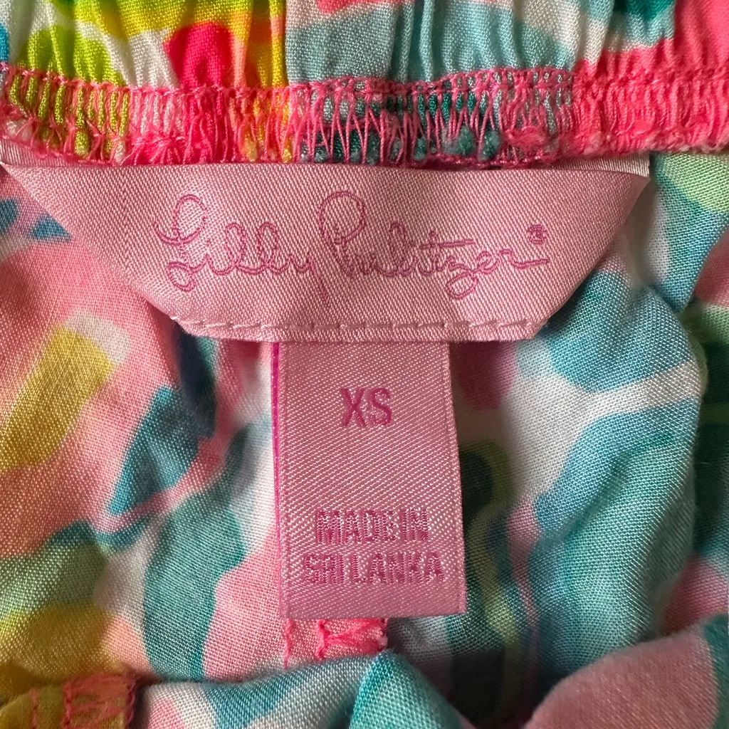 Lilly Pulitzer Kya Ruffle Shorts Women’s Pink and Blue Sz XS Elastic Waist - Image 3