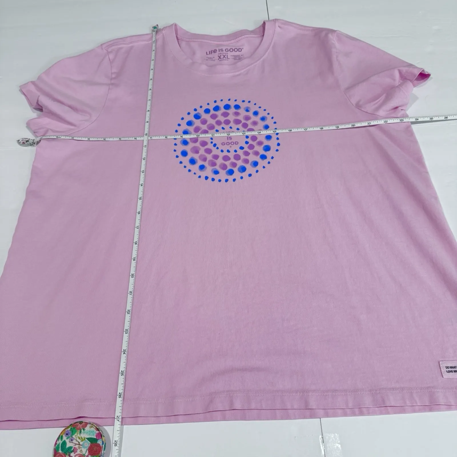 Life is Good Pink Purple Short Sleeve Crew Neck Crusher Tee XXL 2X - Image 7