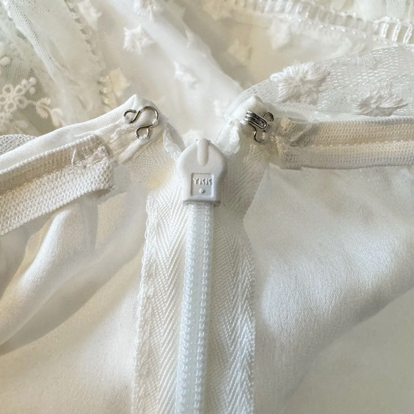 Alice McCall Forever Young White Lace Illusion Ruffle Mini Dress US 2 Bridal - Image 9