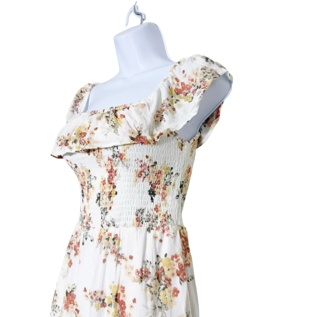 Abercrombie & Fitch Off The Shoulder Floral Smocked Maxi Dress size S Petite - Image 5