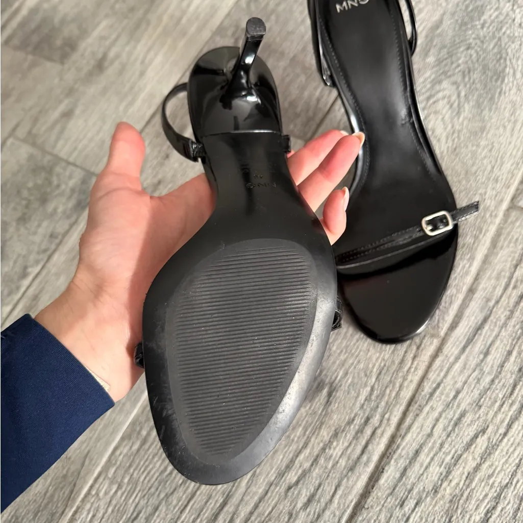 Mango  Women's Black Strappy Buckle Heels - Image 5