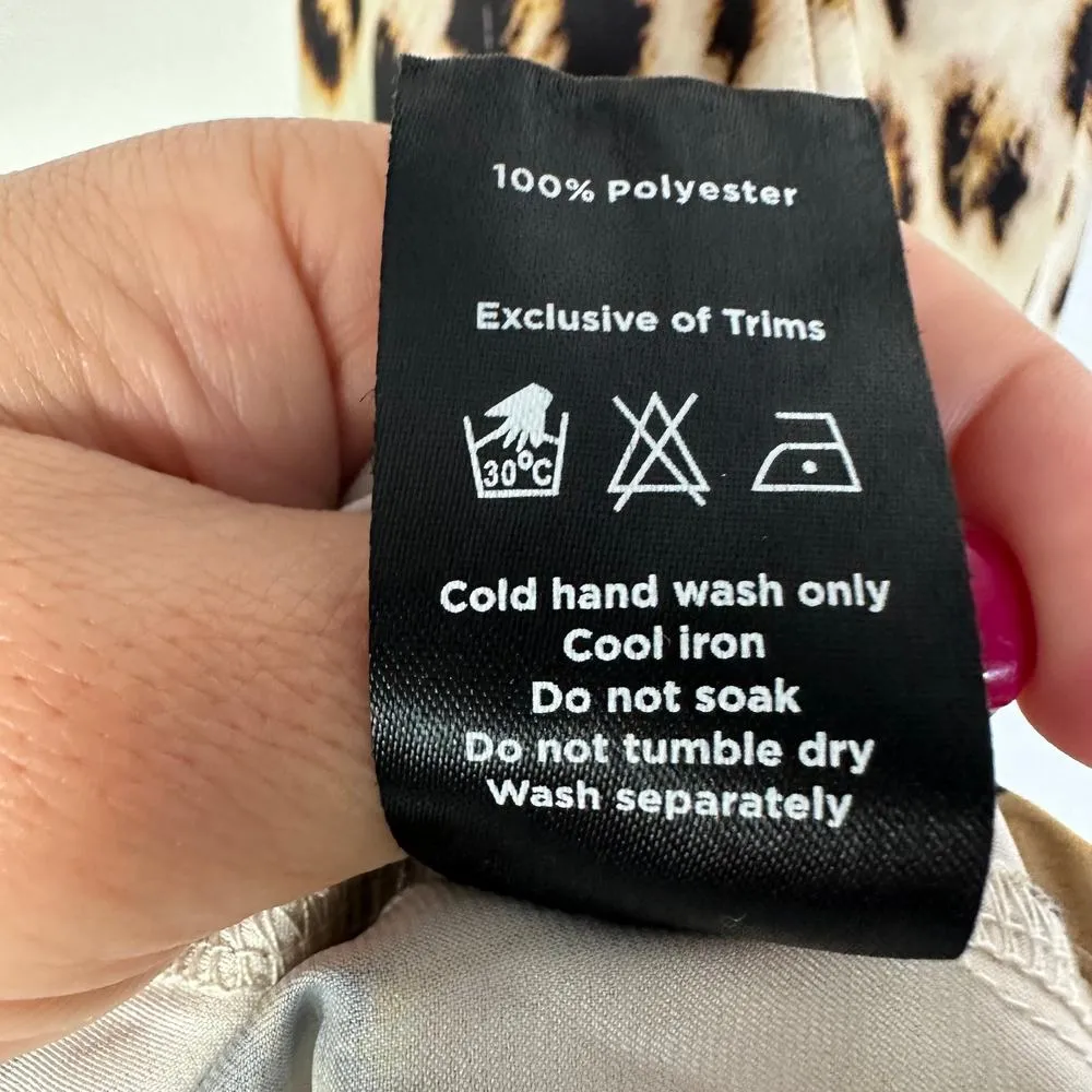 Jagger & Stone The Jay Leopard Cowl Neck Satin Mini Dress Size 6 - Image 5