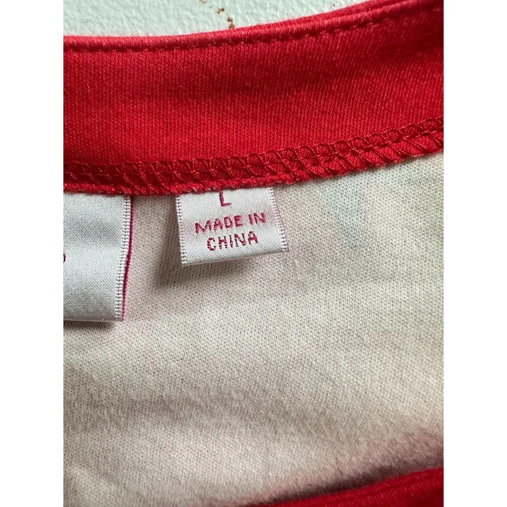 Quacker Factory Button Down Womens L Red Star Print Patriotic Rhinestone Button Size L - Image 7