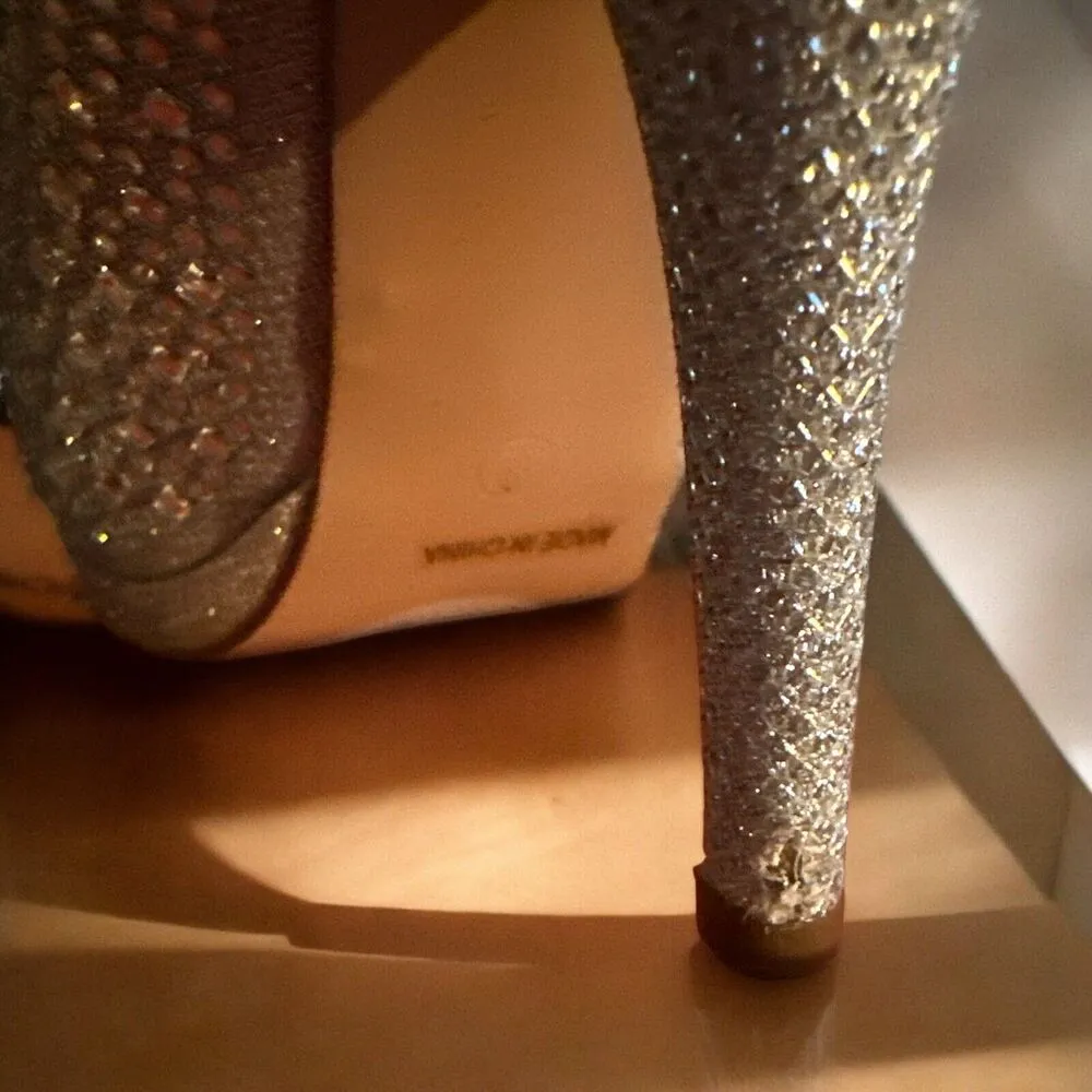 De Blossom collection heels sz 9 crobin 125 color siver heel 4inches Silver - Image 4