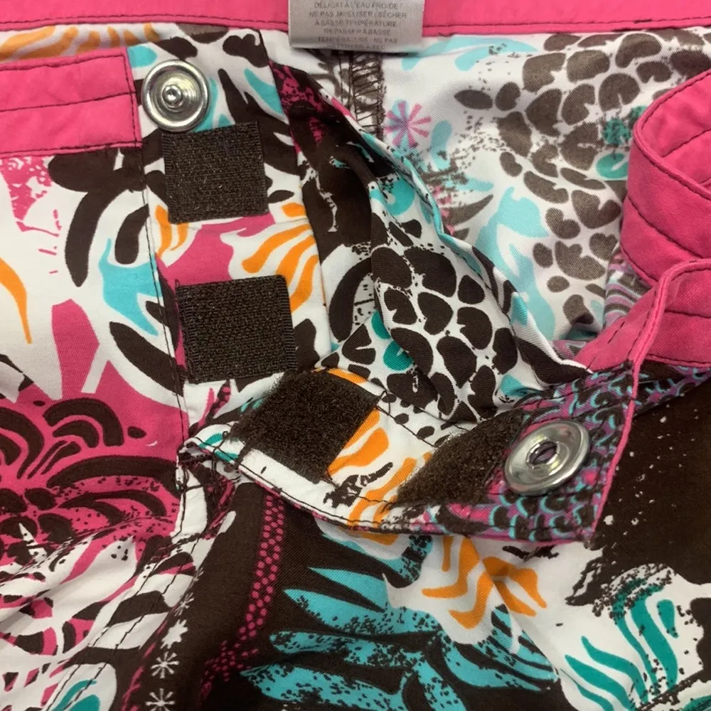 Floral Print Brown Board Shorts Size Small - Image 6