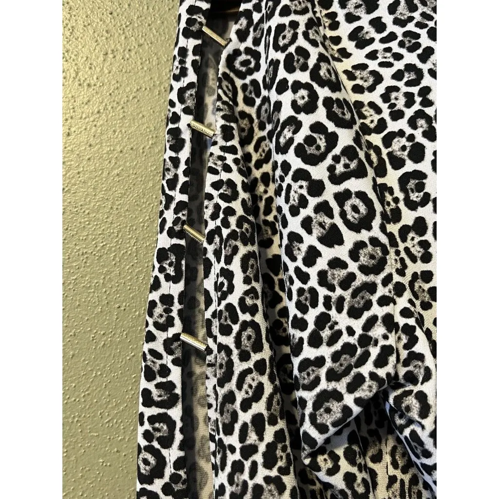 Michael Kors Black Animal Print Peasant Top‎ Size M - Image 7