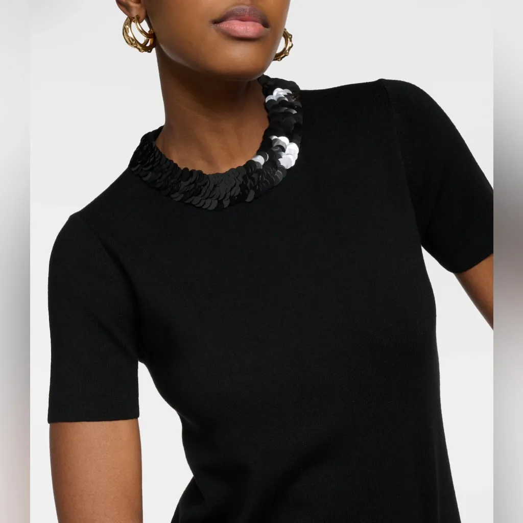 Tory Burch Sequin Wool Blend Midi Dress - Image 3