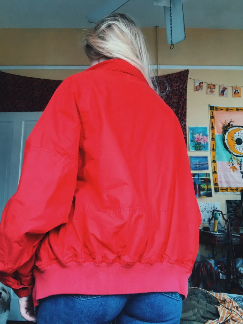 Red Bomber Jacket Size L - Image 3