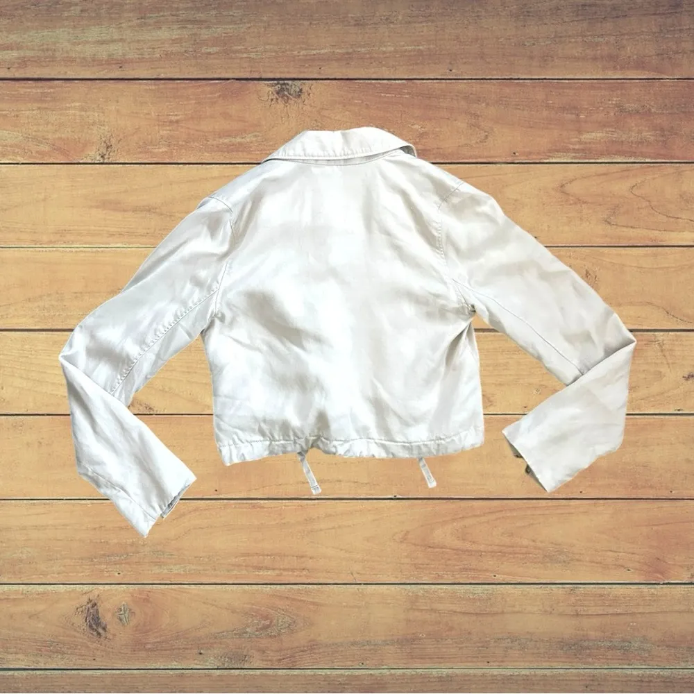 Abercrombie & Fitch Womens Size Small Cream Moto Jacket - Image 2