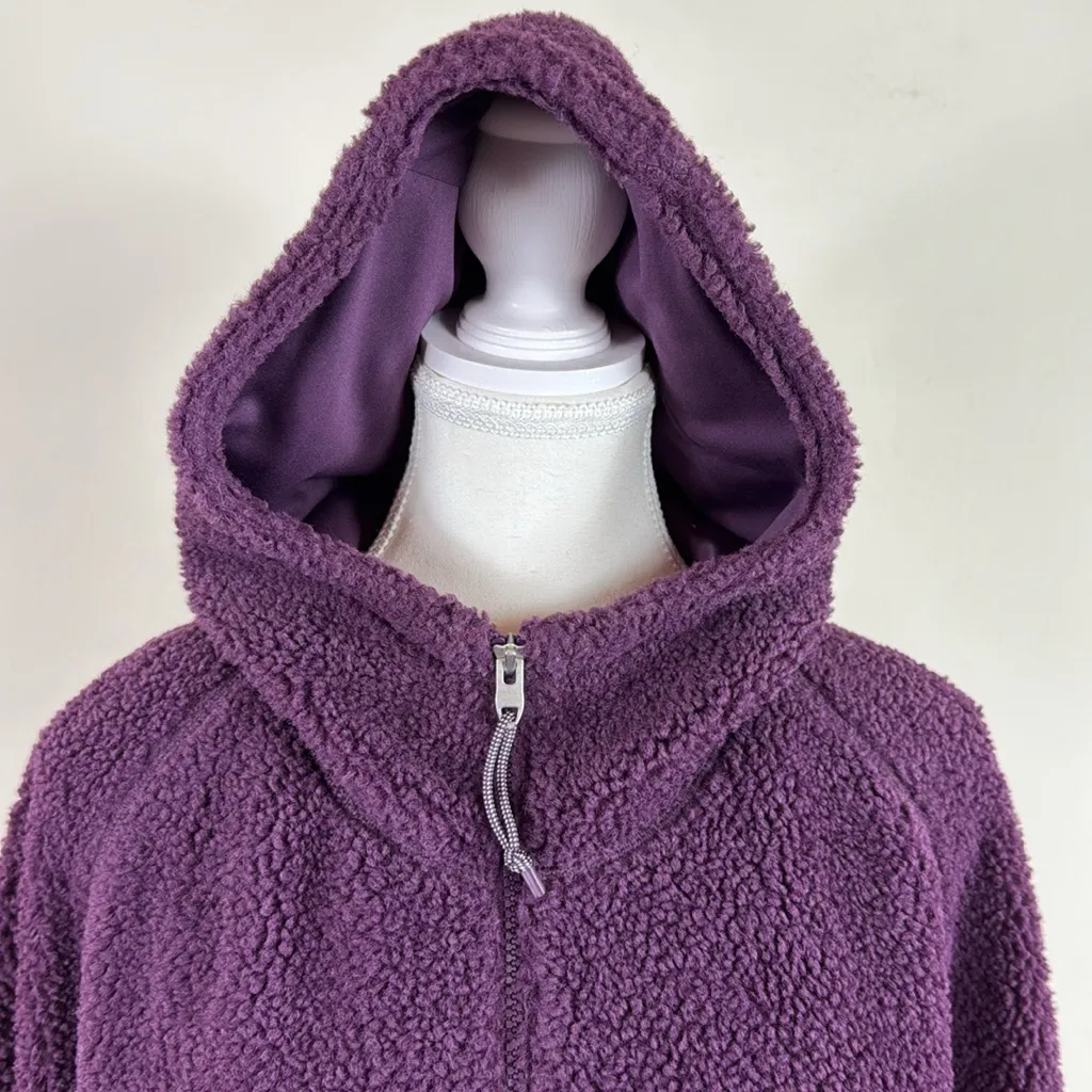 The North Face Women's Ridge Full Zip Hooded‎ Sherpa Jacket Purple Size Med - Image 6