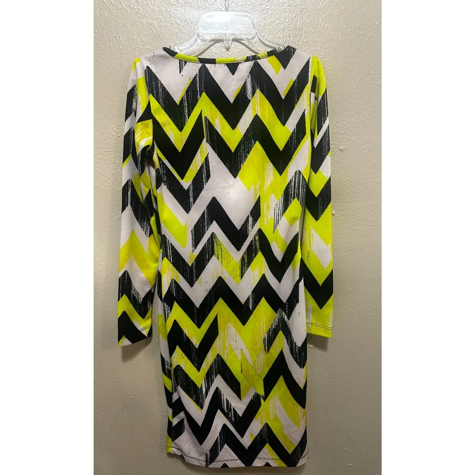 Geometric Dress, White, Black and‎ Yellow Party Cocktail Bodycon Dress - Image 3