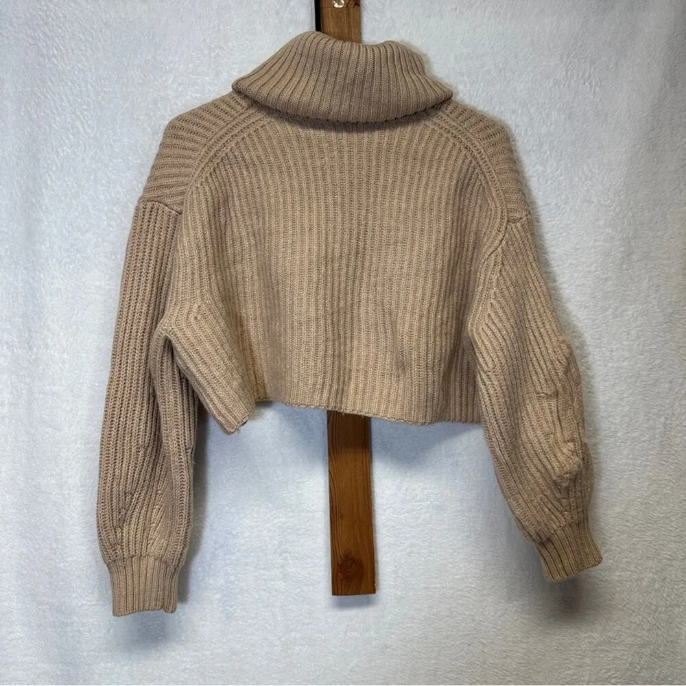 Aritzia Babaton Guell Wool‎ Long Sleeve Turtleneck Cropped Sweater Size XS - Image 6