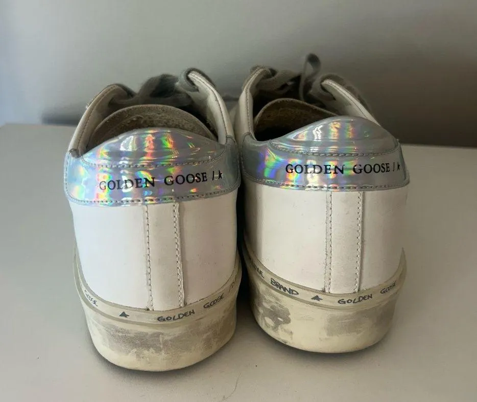 Golden Goose Hi Star White Glitter Star Mirror Heel - Image 4