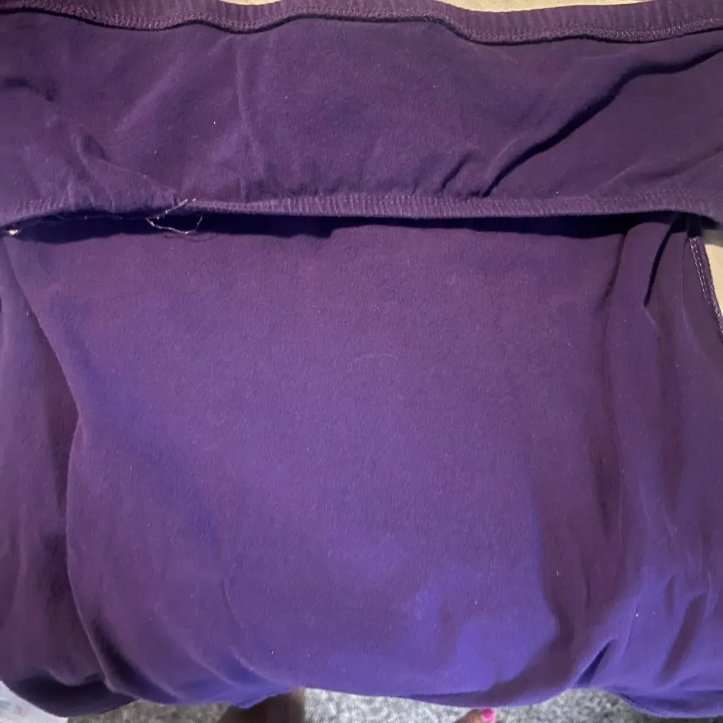 Active Basic Women's Dark Purple Crop Top with Built-In Bra - Size L - Image 3