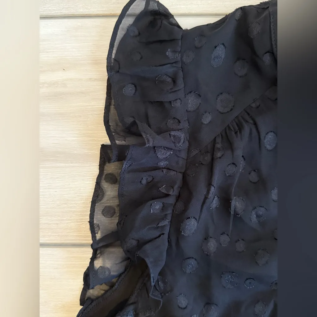 Les Serein Jordan Flutter Sleeve Top BLACK Medium NWT STITCH FIX - Image 9