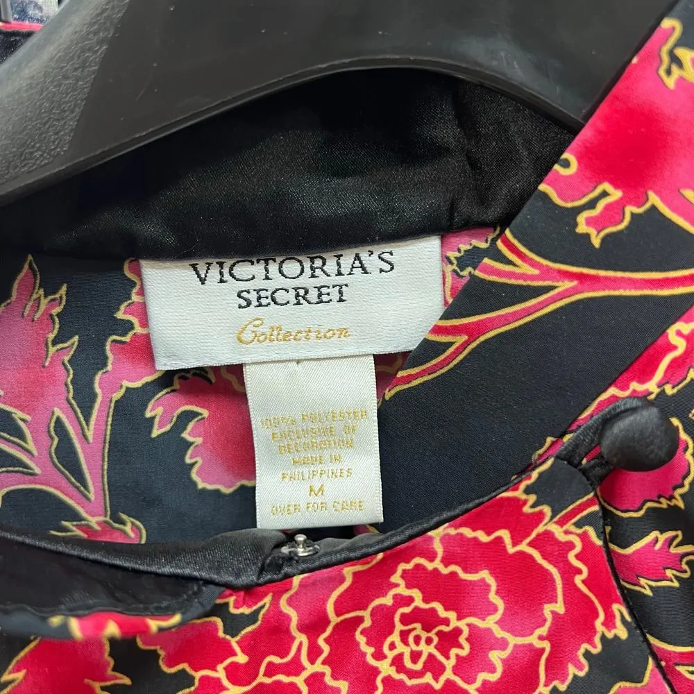 VTG Victorias Secret Collection 2pc Set Sheer Pants Red Floral Size M Tunic - Image 4
