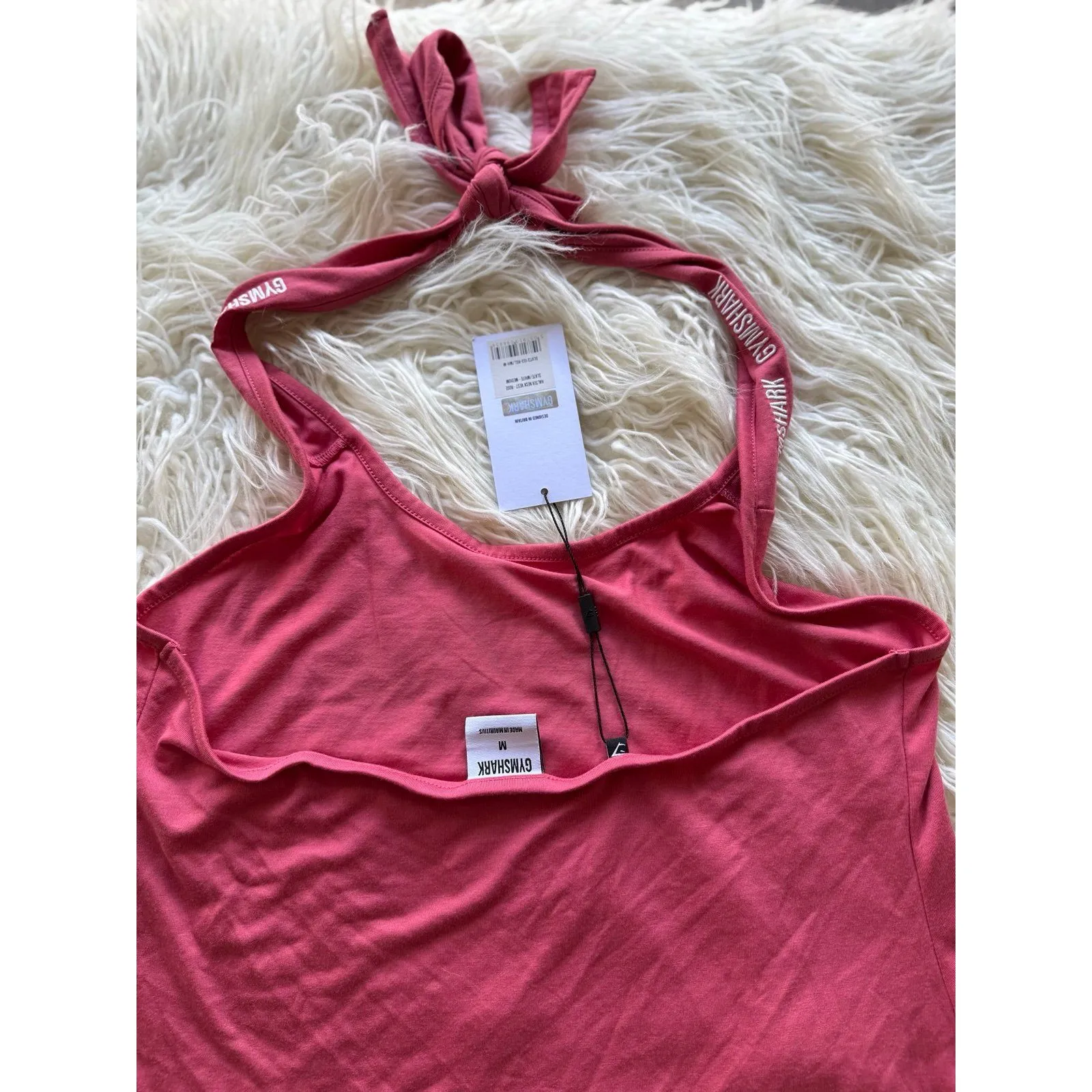 Gymshark Ark Halter Neck Vest Rose Slate White Size Medium - Image 7
