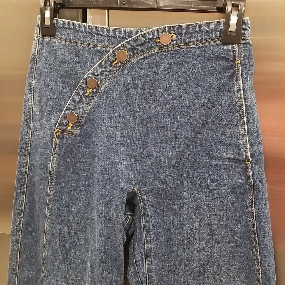💕RACHEL COMEY💕 High Rise Wide Leg  Jeans Front Curved Button Detail - 2 NWT - Image 3