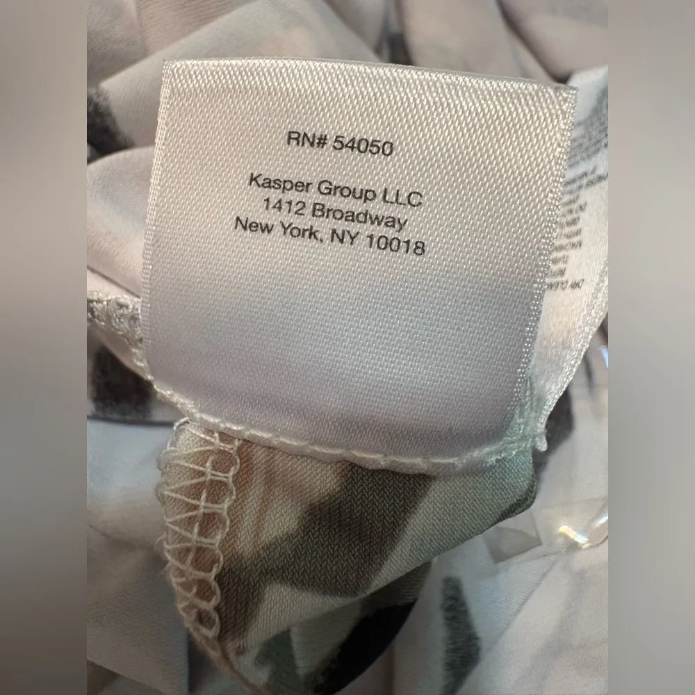 Kasper Dress Womens Large Blue Moc Wrap V-Neck  Seaglass Gold Waist size XL - Image 11