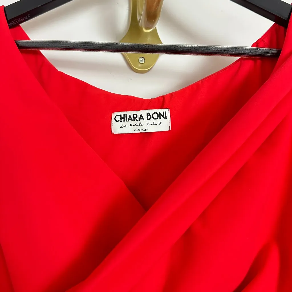 CHIARA BONI Tekkan Sleeveless Rosette Mermaid Gown Size in Geranium IT 40 / US 4 - Image 7