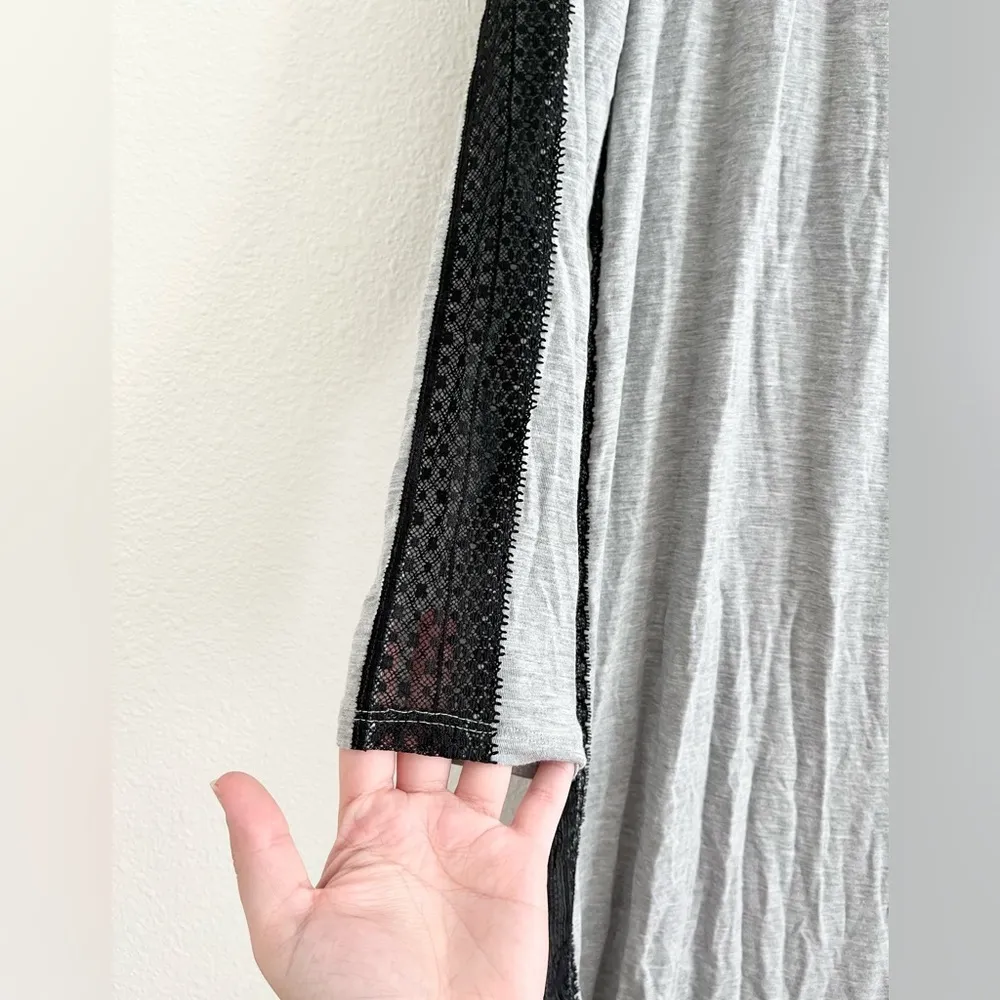 Victoria’s Secret Heavenly Supersoft Gray Lace Modal Long Sleeve Sleepshirt XS - Image 6