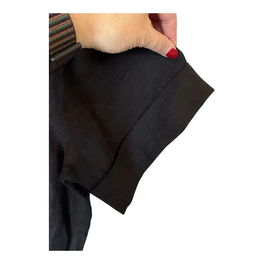 J Crew Jumpsuit Women 8 Black Short Sleeve Cameron Linen Utility Coverall NWT‎ - Image 8