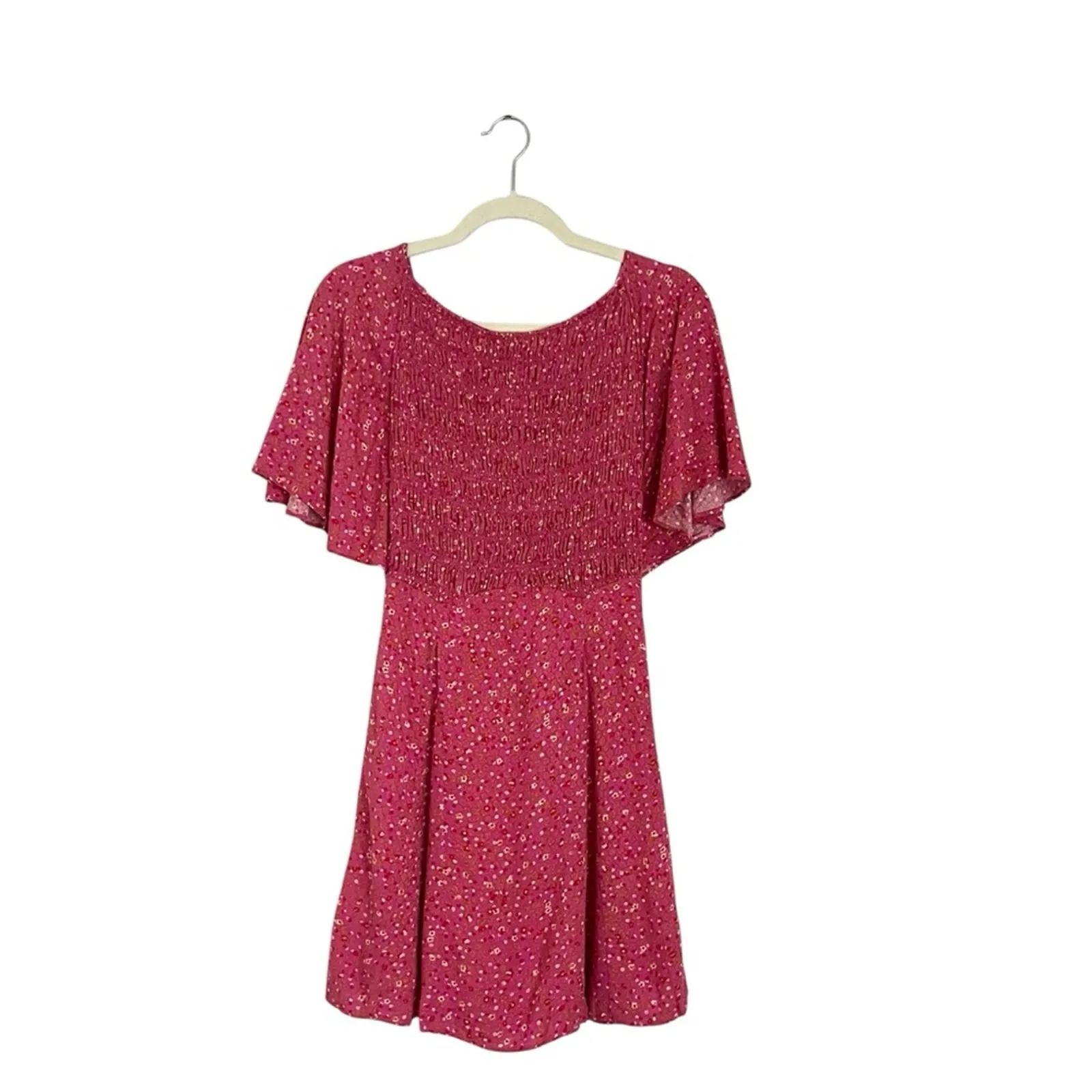 Free people Florence Mini dress ditzy floral pink cottage core fairy Sz Small - Image 3