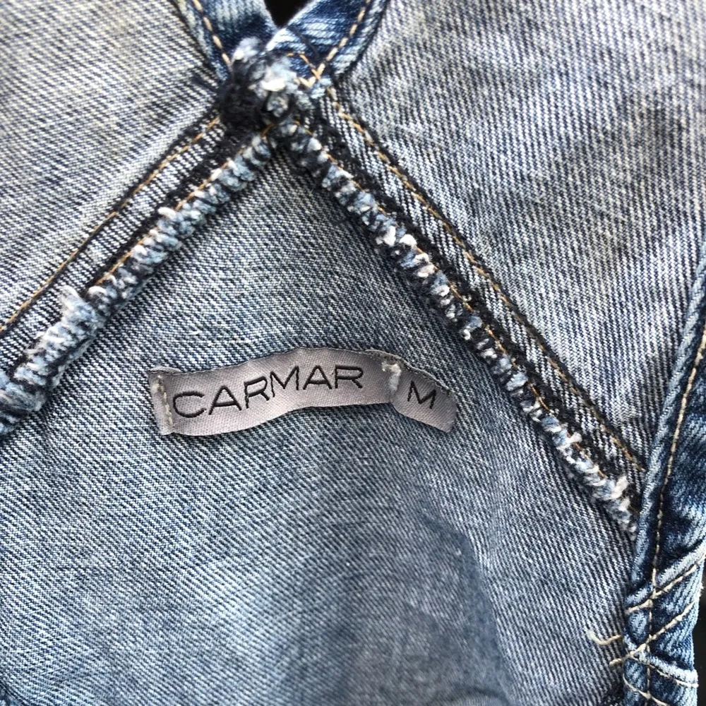 LF Denim Jean Festival Cutout Open Knee Cut Out Overalls Medium - Image 6