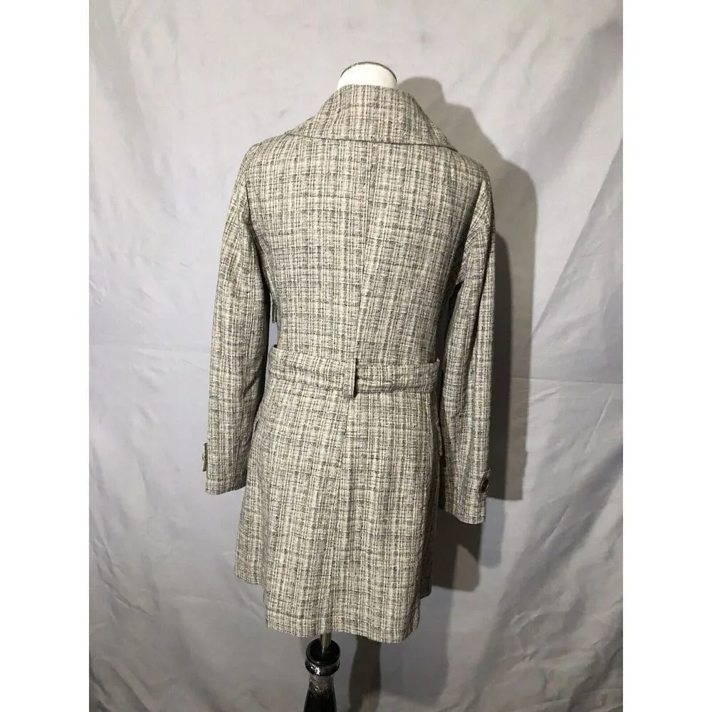 Patrizia Pepe Beige/Brown Coat Cotton Blend Belted Size 44 Italy Tan - Image 2