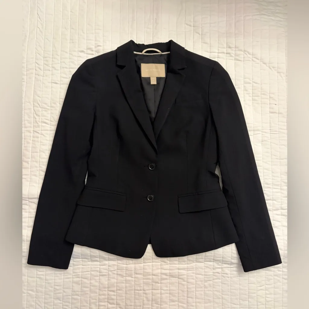 Banana Republic black wool blazer pants suit set - Image 2