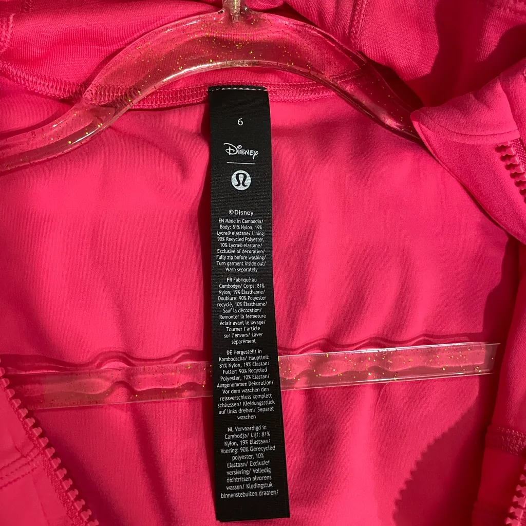 Lululemon Disney NWT Define Nulu Jacket Lip Gloss Pink Color Size 6 - Image 12