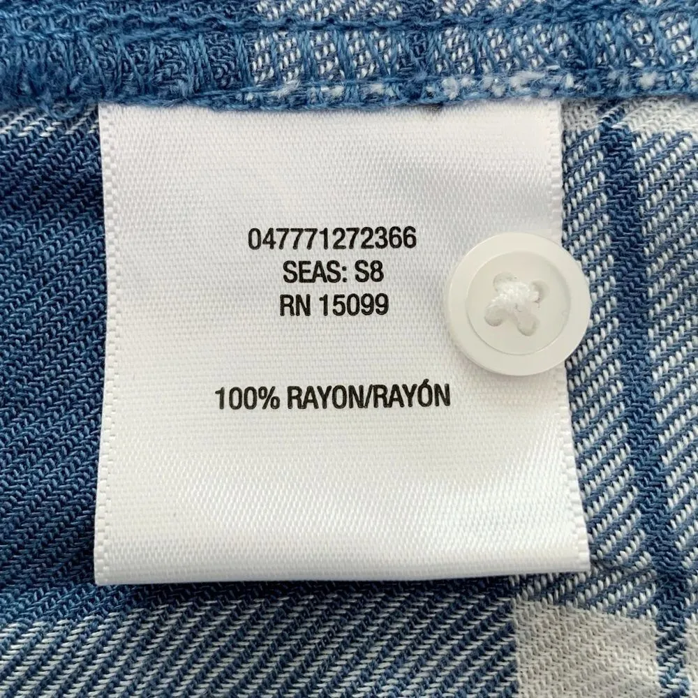 Bongo Women’s Size Large Blue Plaid Button Down Shirt - Image 9