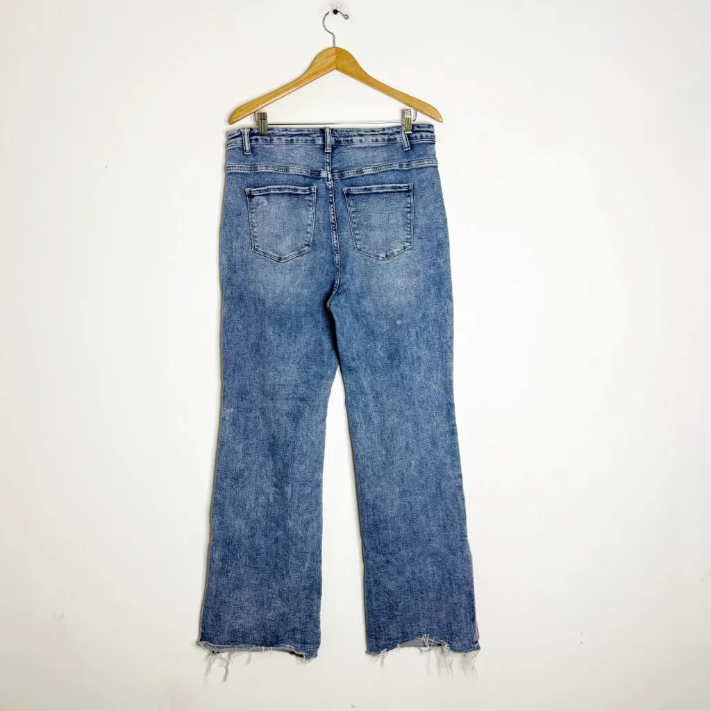 Risen Jeans Distressed Wide Leg Split Hem – Size 1XL – Style RDP5133X Blue - Image 2