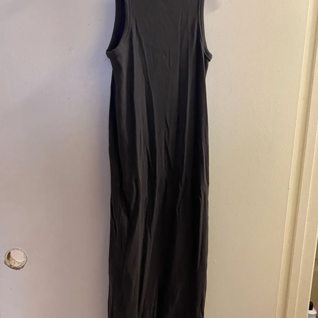 COS Womens Dark Gray Grey Ribbed Maxi Tank Dress S Small Bust 34” Bodycon - Image 5