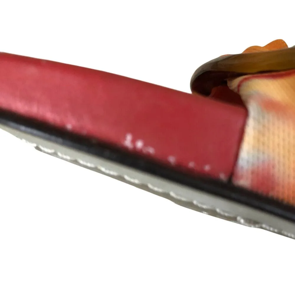 Donald Pliner Tang Orange Mesh Elastic Leather Shoe New Tie Dye Buckle $225 NWT Size 9.5 - Image 5