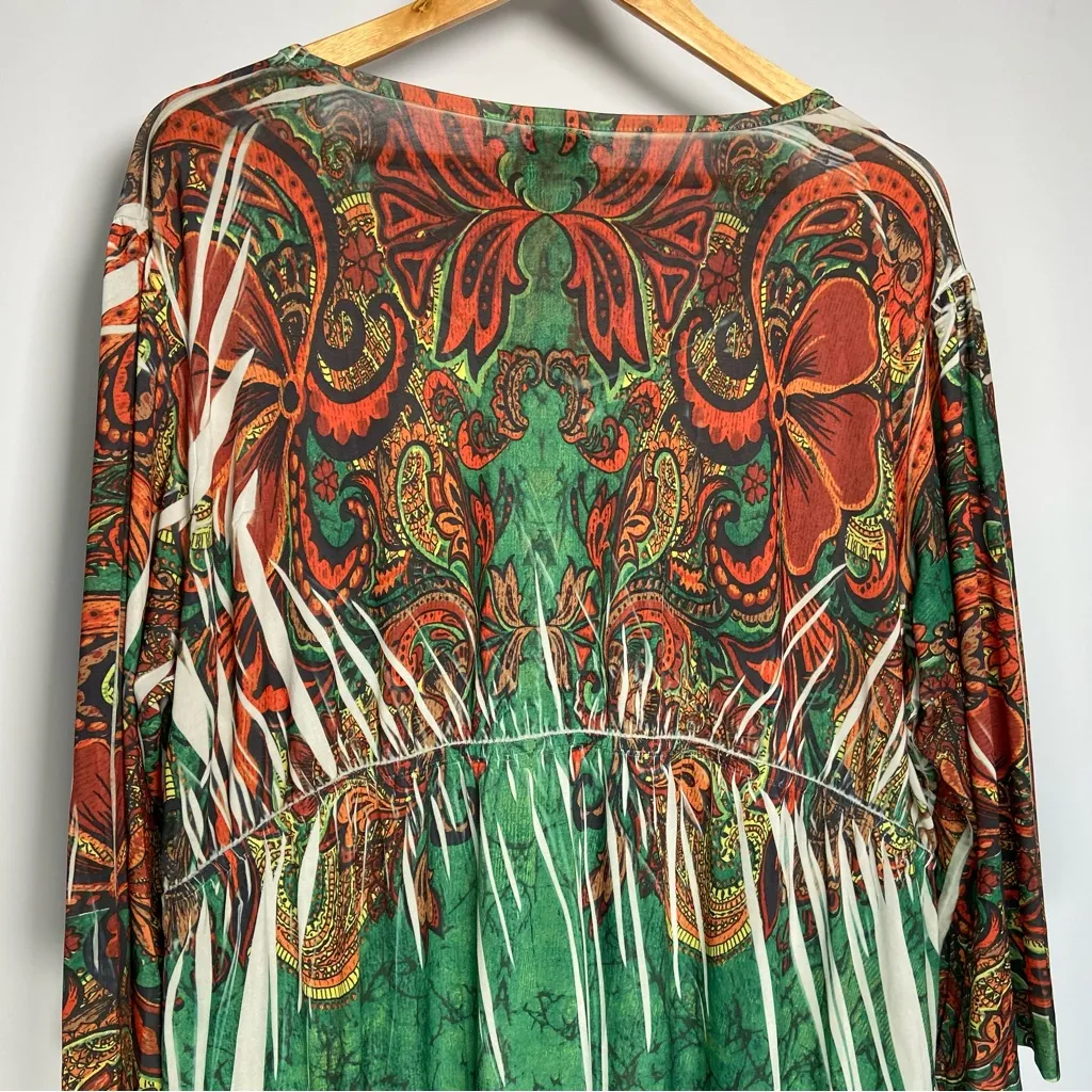 Vintage Faded Glory Empire Waist Top Y2K Beaded Fairy Western Hippie Artsy 3X - Image 8