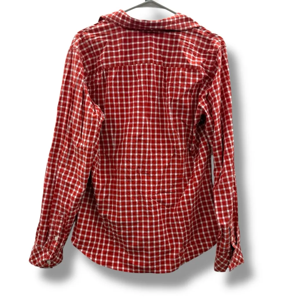 Lilly‎ Pulitzer Vintage White Label Button Down Shirt Women’s Size 12 Red Plaid - Image 2