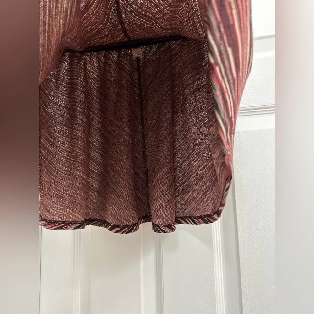 Full Tilt Red Brown Black A Line Swing Skirt Sz M Pull On Elastic Waist Striped - Image 6