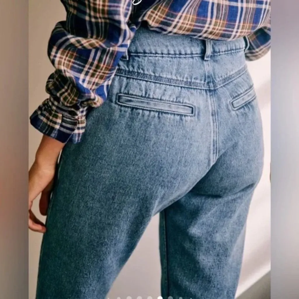 💕SEZANE💕 Sama High Waisted Tapered Jeans ~ Blue Denim 36 EU = US 4 NWT - Image 9