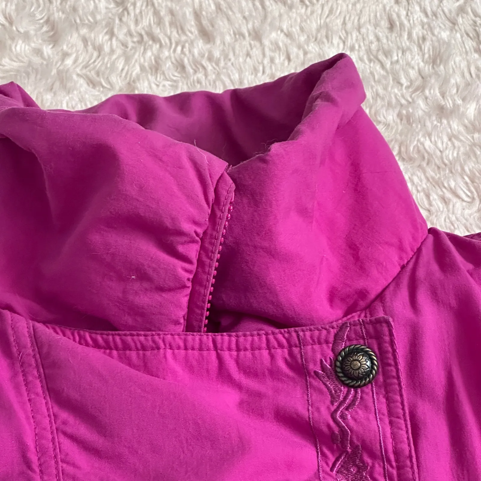 Vintage 90s Eddie Bauer Goose Down Ski Puffer Winter Parka Jacket Retro Pink - Image 9