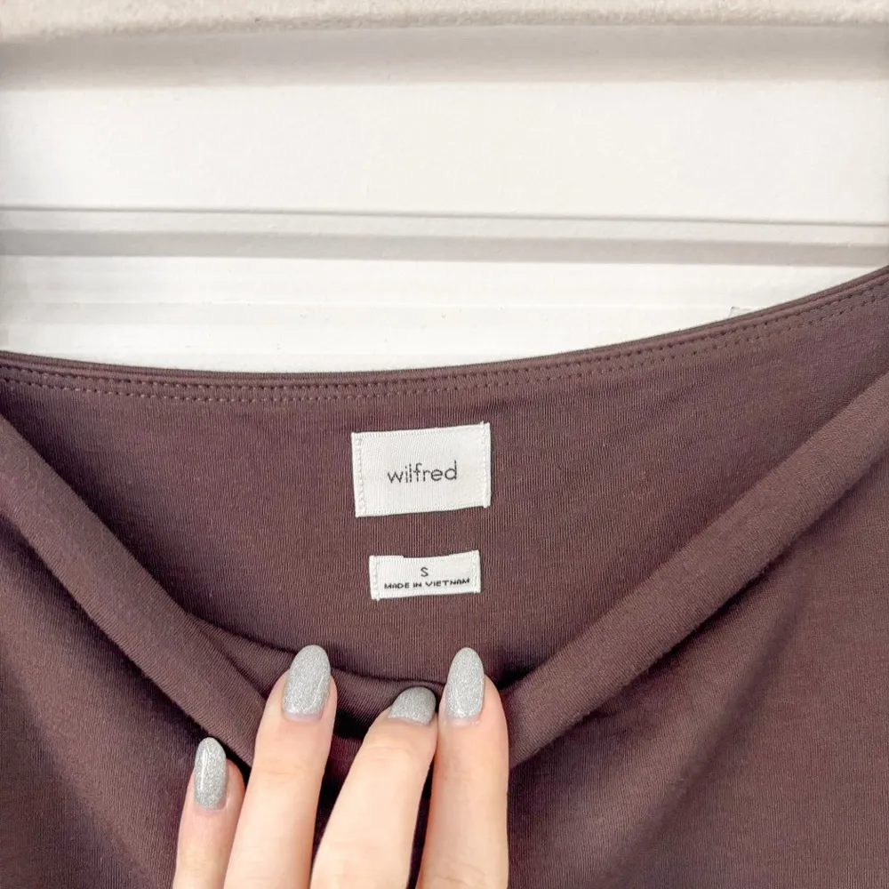 Aritzia Wilfred Saturn Long Sleeve Midi Dress Brown - Image 6