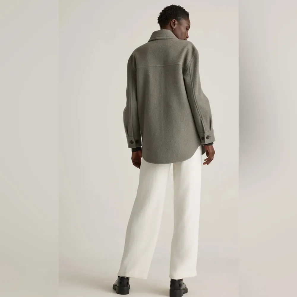 Quince merino wool shirt jacket shacket XS gray - Image 2