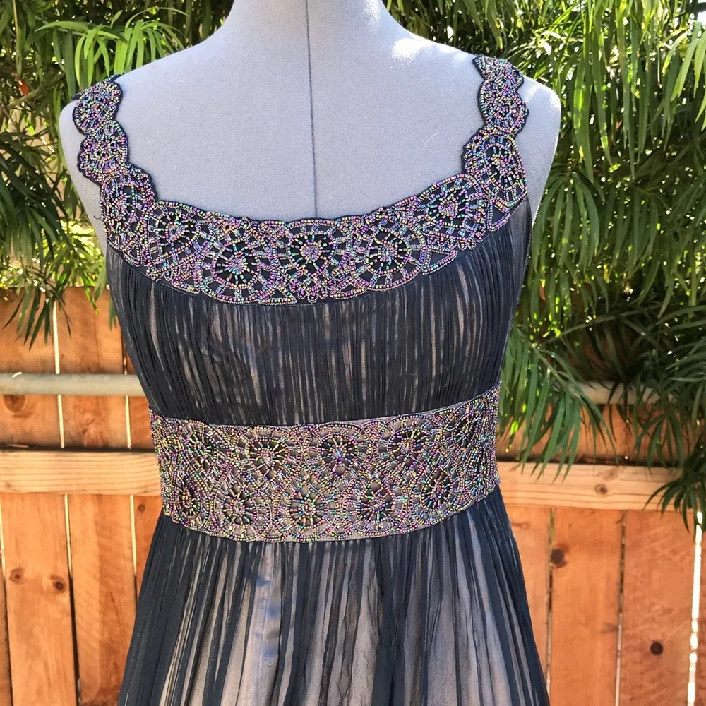 Adrianna Papell Silk Beaded Gown size 4 - Image 8