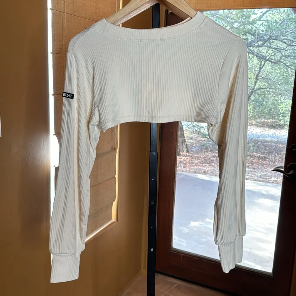NWOT ECHT RIBBED HIGH CUT LONG SLEEVE CREAM SIZE MEDIUM - Image 6