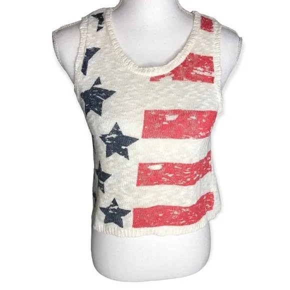 Arizona Jean Co. Stars & Stripes Knitted Sleeveless Tank Top - Image 36