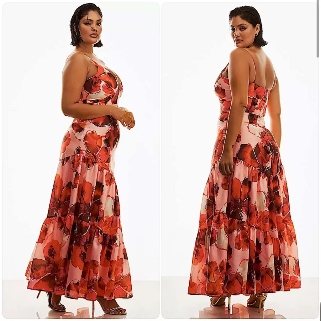 Anthropologie 20W Hutch Arden Sleeveless Tiered‎ Floral A-Line Maxi Dress - Image 3