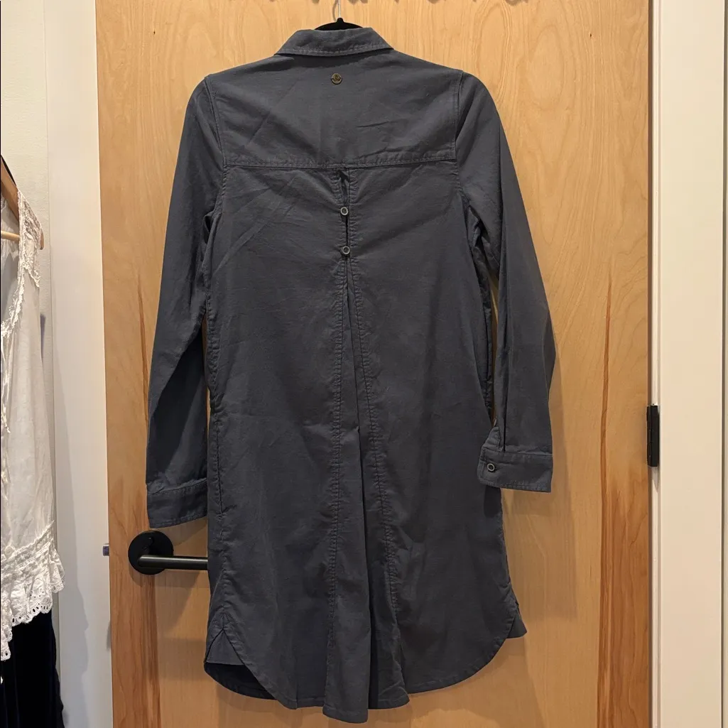 Prana Yarrow Dress Long Sleeved Shirt Grey Organic Cotton Size Small - Image 6